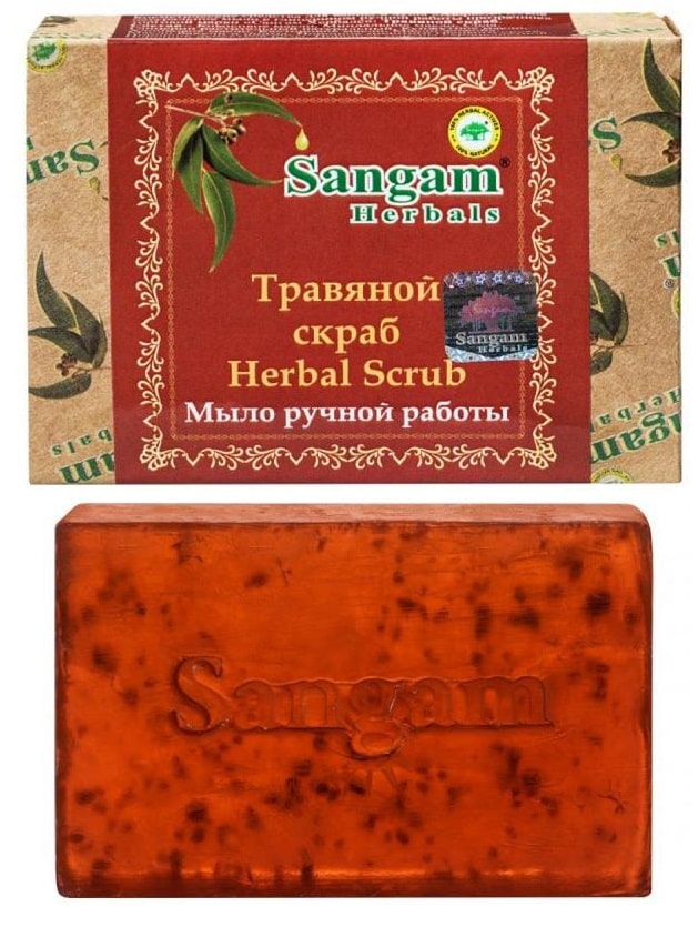 Мыло с глицерином Травяной Скраб Sangam Herbals, 100 г