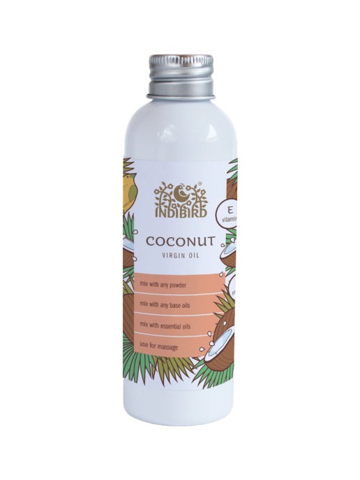 Масло Кокос холодный отжим (Coconut Oil Virgin) Indibird, для загара, увлажнения кожи 150 мл