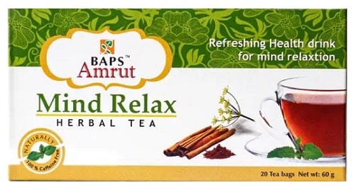 Травяной чай Спокойный Разум (Mind Relax Herbal Tea) Baps Amrut, 20 пак