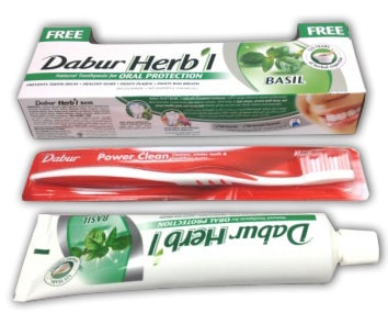 Зубная паста Базилик (Herb’l Basil) Dabur, 150 г + зубная щетка в подарок