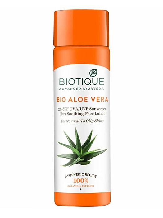 Лосьон солнцезащитный для лица и тела Алоэ Вера SPF 30 (Bio Aloe Vera) Biotique, 120 мл