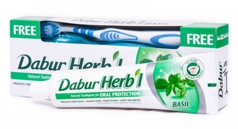 Зубная паста Базилик (Herb’l Basil) Dabur, 150 г + зубная щетка в подарок