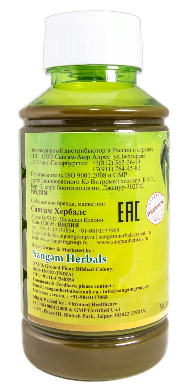 Сок натуральный Амла Арджуна Sangam Herbals, 500 мл