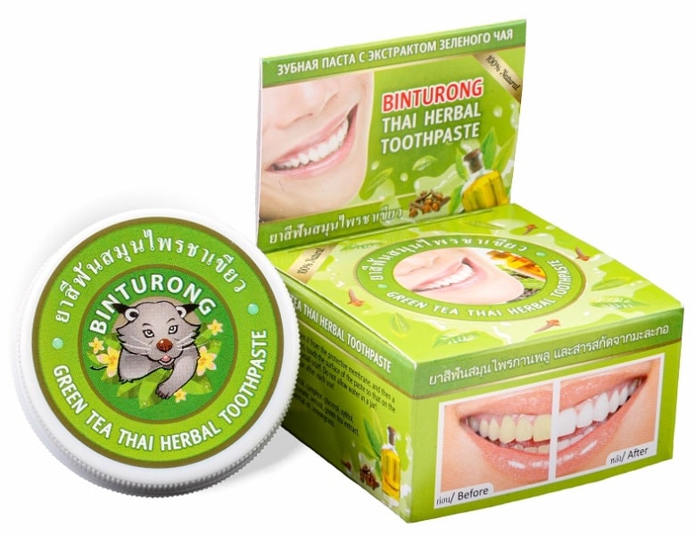 Зубная паста с Экстрактом Зеленого чая (Green tea Thai Herbal Toothpaste) Binturong, 33 г