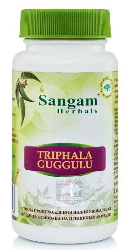 Трифала Гуггул (Trifla Guggulu) Sangam Herbals, 60 таб