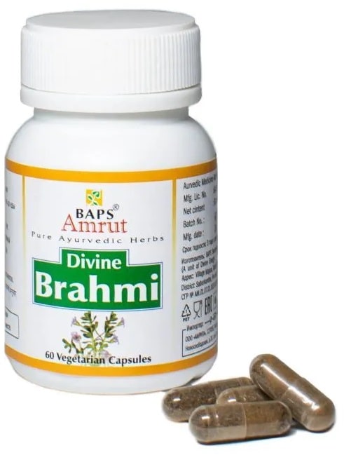 Брами капсулы (Divine Brahmi) Baps Amrut, 60 капс