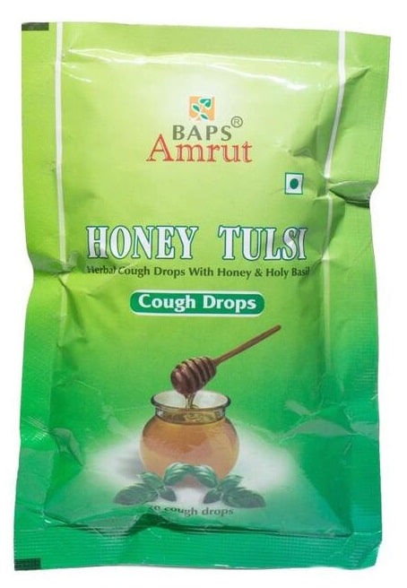 Леденцы от кашля Мёд и Тулси (Honey Tulsi Cough Drops) Baps Amrut, 20 шт