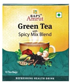 Зеленый чай со смесью пряностей ( Green Tea With Spicy Mix Blend) Baps Amrut, 10 пак