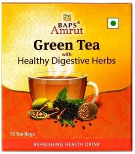 Зеленый чай с травами для Здоровья Пищеварительной системы Baps Amrut, 10 пак