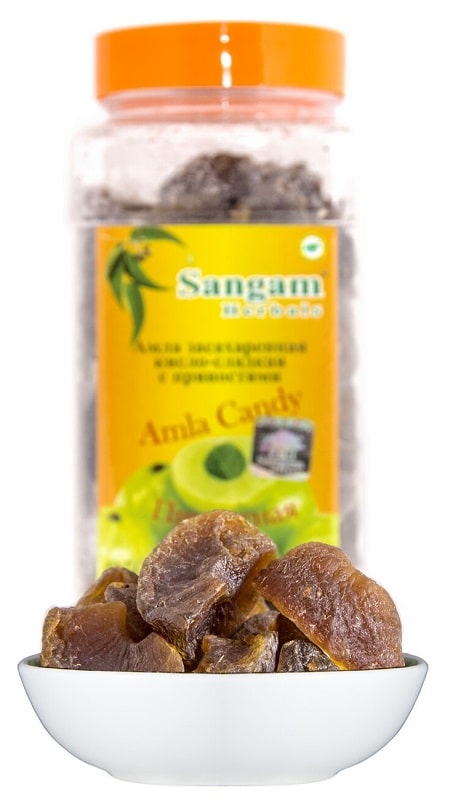 Амла засахаренная кисло-сладкая с пряностями (Amla Candy) Sangam Herbals, 250 г