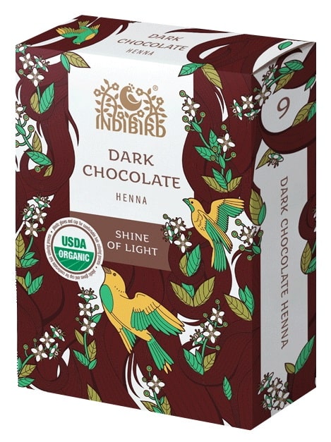 Хна Темный шоколад (Dark Сhocolate Henna) + шапочка и перчатки Indibird, 100 г
