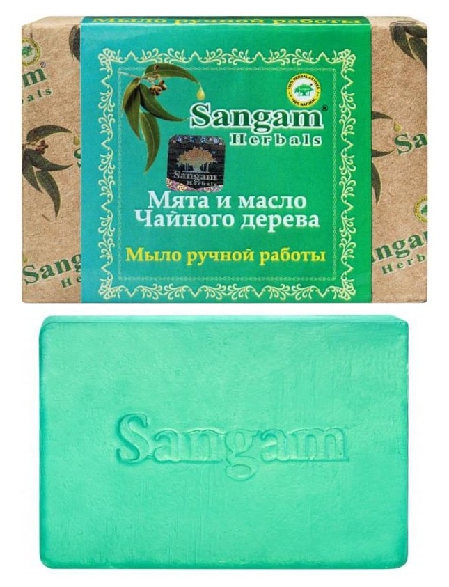 Мыло Мята и масло Чайного дерева Sangam Herbals, 100 г