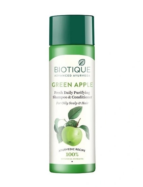 Освежающий шампунь-кондиционер для жирных волос Зеленое яблоко (Green Apple Shampoo and Conditioner) Biotique, 120 мл