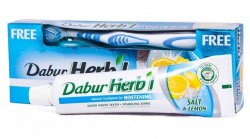 Зубная паста Соль и лимон (Salt & Lemon) Dabur, 150 г + зубная щётка