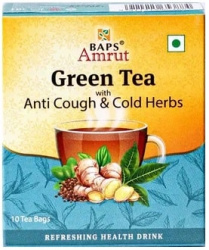 Зеленый чай с травами от кашля и простуды (Green Tea with Anti Cough & Cold Herbs) Baps Amrut, 10 пак