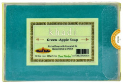Банное мыло ручной работы Зеленое яблоко Khadi, 125 г