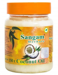 Кокосовое масло нерафинированное холодного отжима Sangam Herbals, 150 г