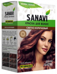 Краска для волос на основе хны Светло - Коричневая Sanavi, 75 г