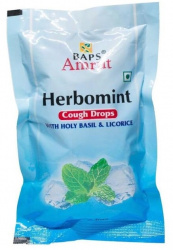 Леденцы от кашля Гербоминт с Тулси и Солодкой (Herbomint Cough Drops) Baps Amrut, 20 шт