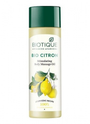 Стимулирующее массажное масло Цитрон (Citron Stimulating Body Massage Oil) Biotique, 200 мл